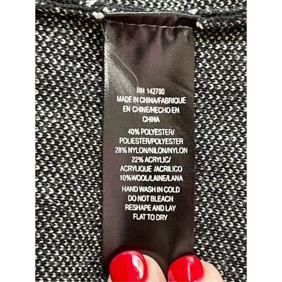 Maxsport Women's 3/4 Sleeve Draped Collar Coat Black & Gray Size Small - Picture 4 of 4